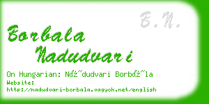 borbala nadudvari business card